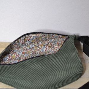 Khaki corduroy fanny pack