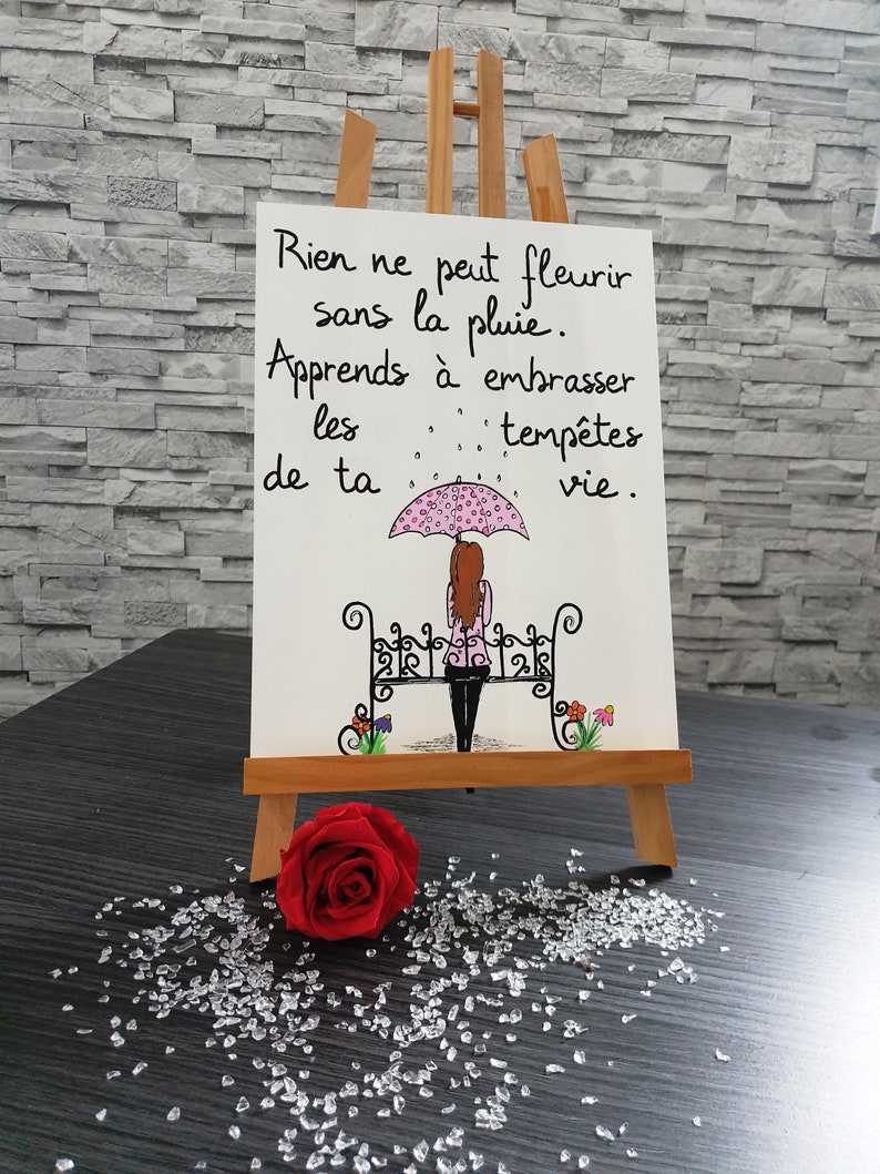 Affiche citation avec illustration Rien ne peut fleurir Etsy