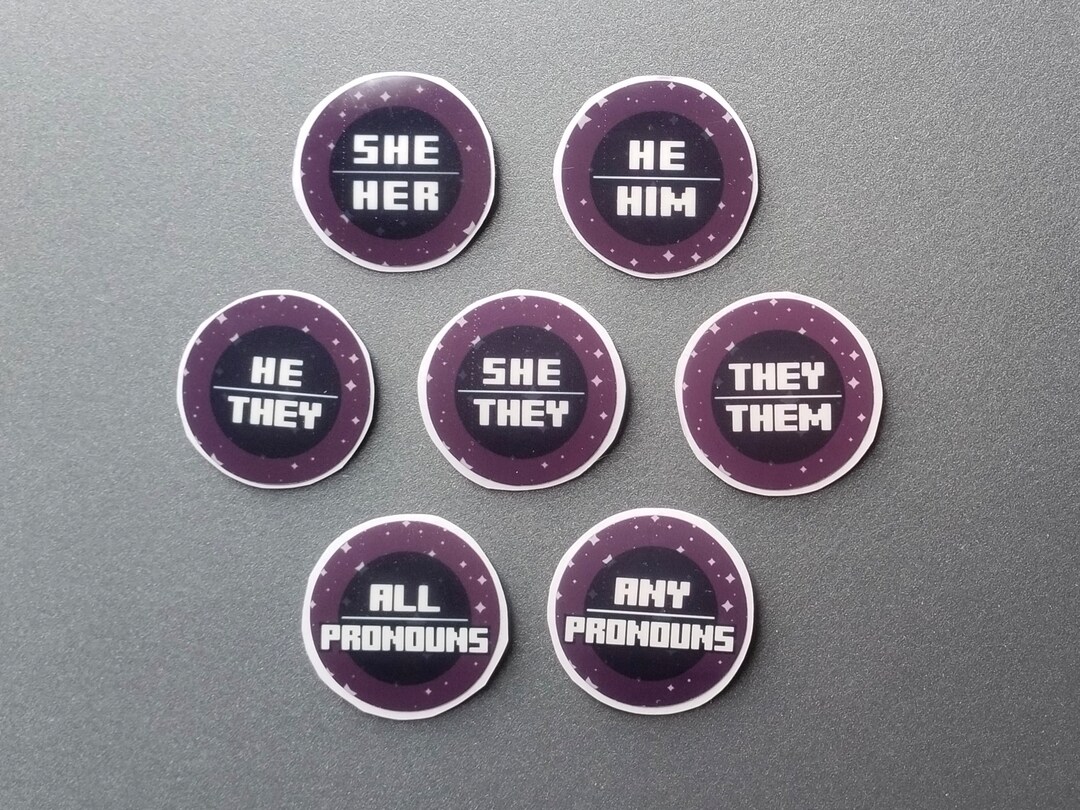 Pronoun Stickers | WATERPROOF | Pronouns Sticker | He Him She Her They ...