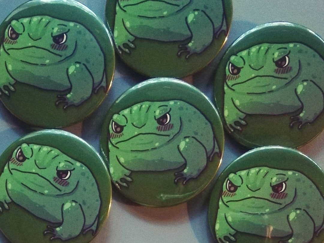 Green Toad Pin Amphibian Pinback Button Frog Badge Etsy