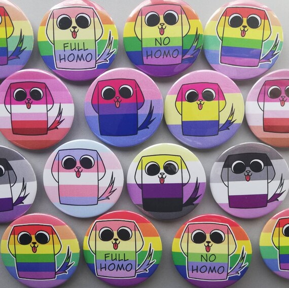 Gay Pride LGBT Dog Pins Puppy Pin Set No Homo Print Lesbian Etsy