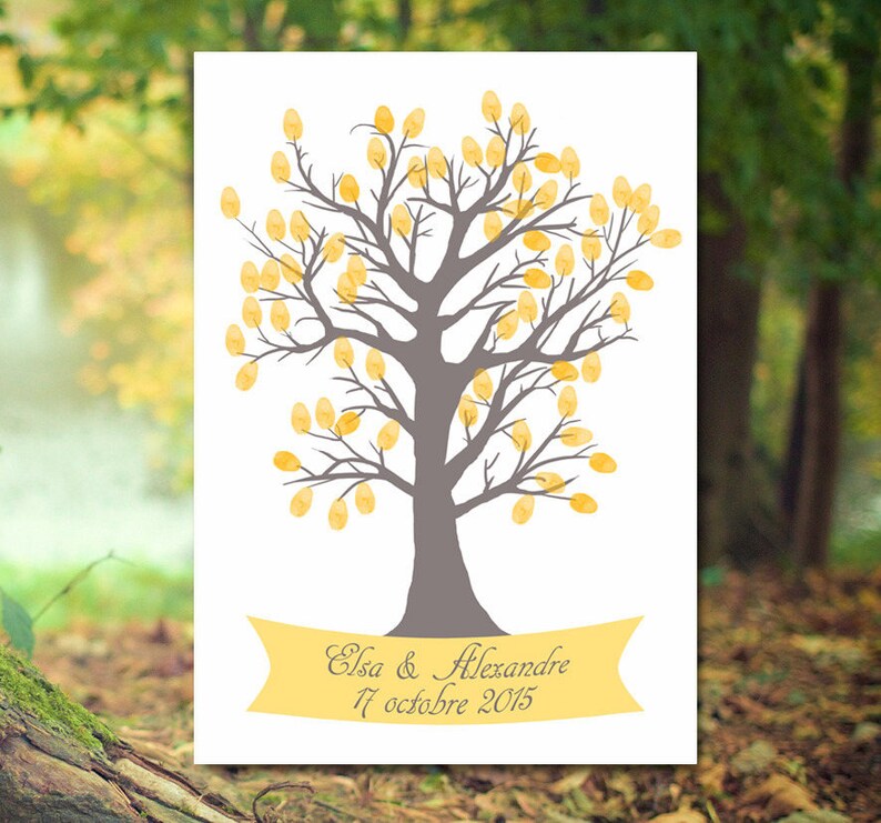 retirement baptism birthday baby shower Vintage theme bachelor party Fingerprint tree to personalize and print Digital Files Wedding