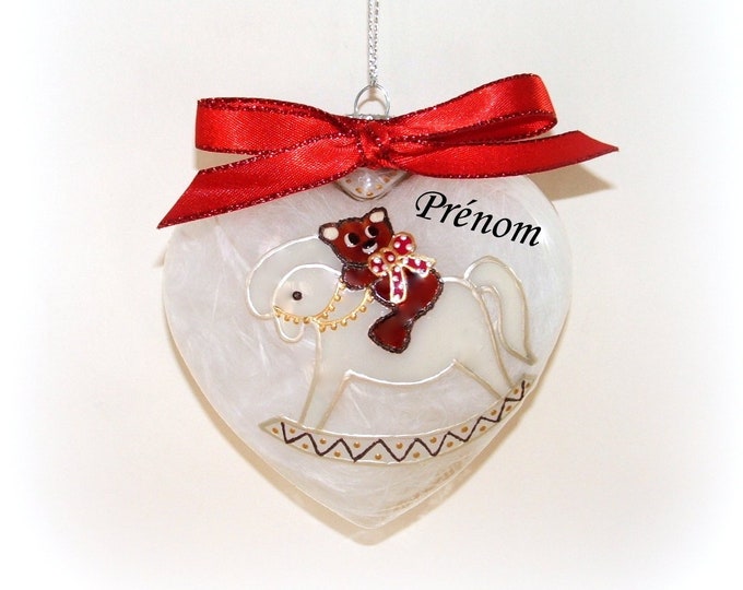 Boule Noël prénom personnalisée,boule noël pour enfant,fait main artisanale