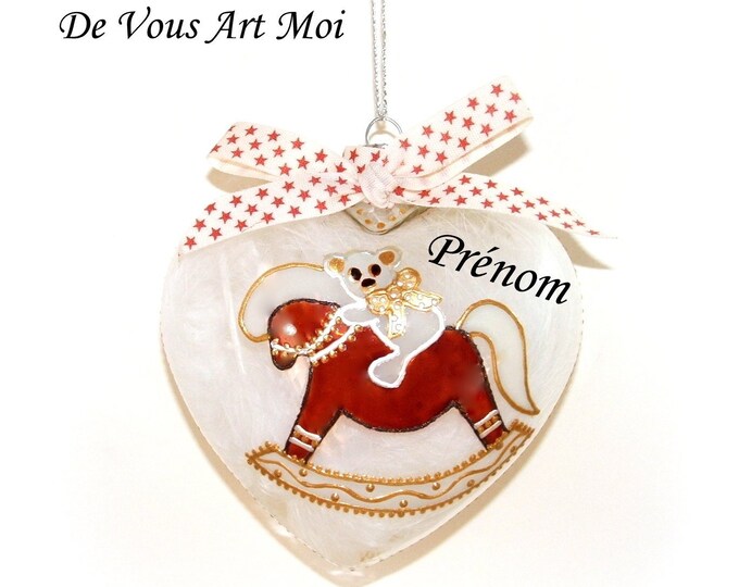 Boule de Noël personnalisée enfant ornement noël cadeau prénom personnalisable fait main