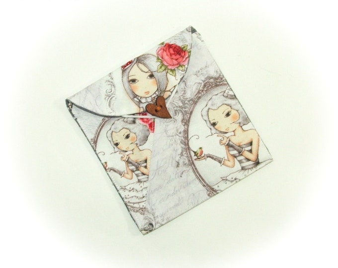 Petite pochette original tissu trousse femme fait main artisanal