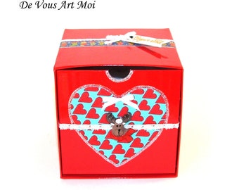 Coffret boite thème noël boite enballage cadeau renne de Noël coffret veille de Noël fait main artisanal