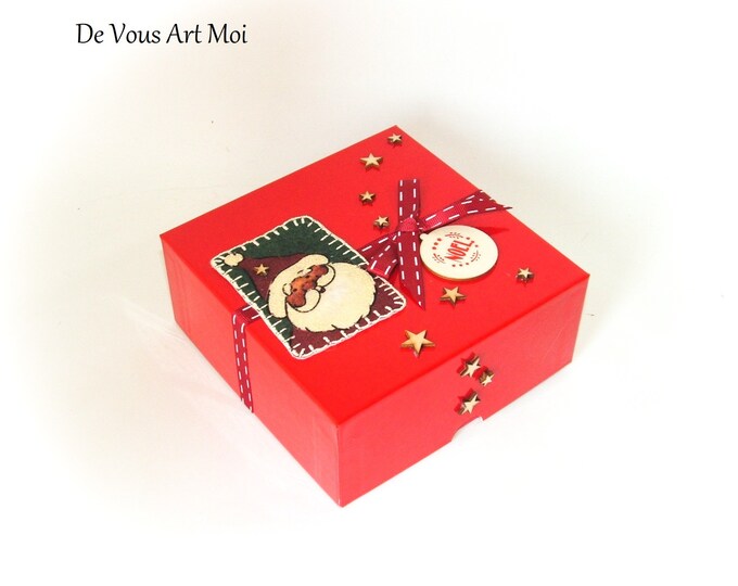 Coffret boite thème Noël boite cadeau originale veille de Noël fait main artisanale