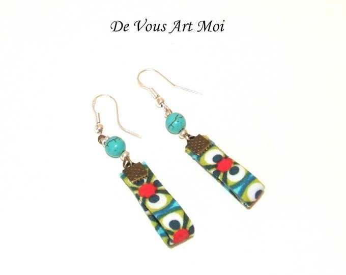 Boucles D'oreille femme bohème,fait main,boucle d'oreille pendante turquoise,artisanal