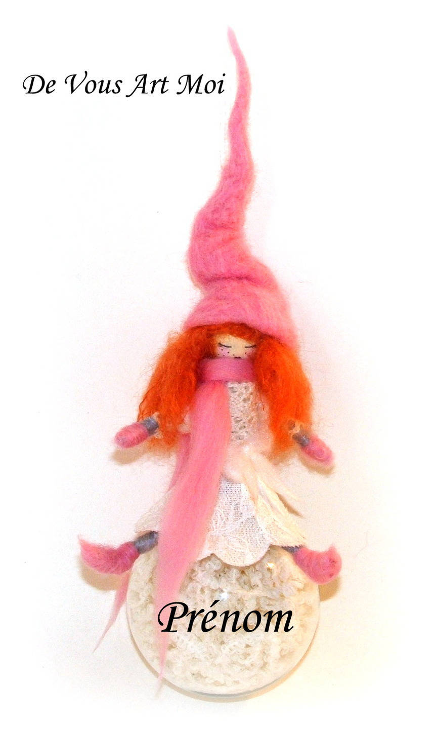 Boule Noël Fée Personnalisée, Fait Main, Boule Prénom Enfant, Artisanale