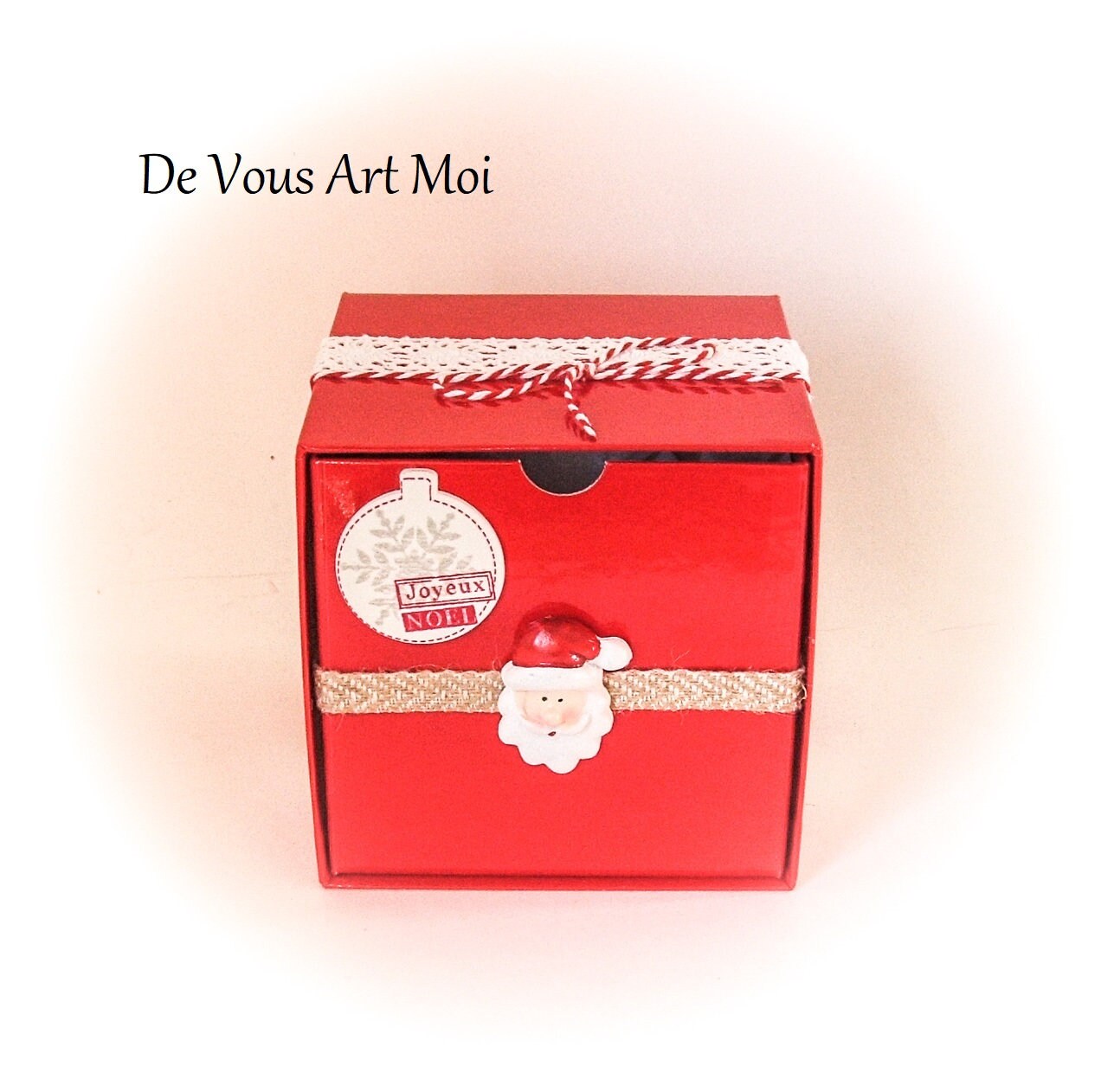 Coffret Boite Thème Noël, Boite Père Noël, Fait Main Artisanale