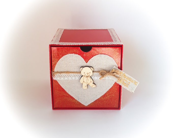 Boite coffret emballage cadeau noël veille de Noël artisanal fait main