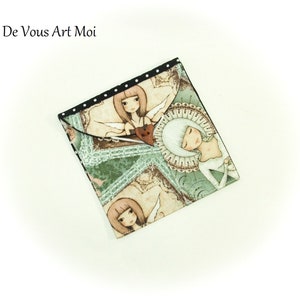 Small original fabric pouch, handmade women&#39;s pencil case