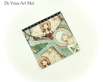 Petite pochette original tissu trousse femme fait main artisanal