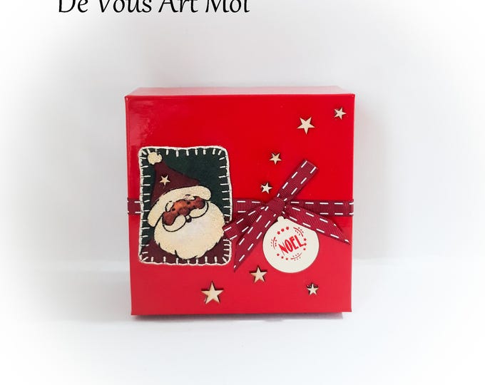Coffret boite thème Noël boite cadeau originale veille de Noël fait main artisanale