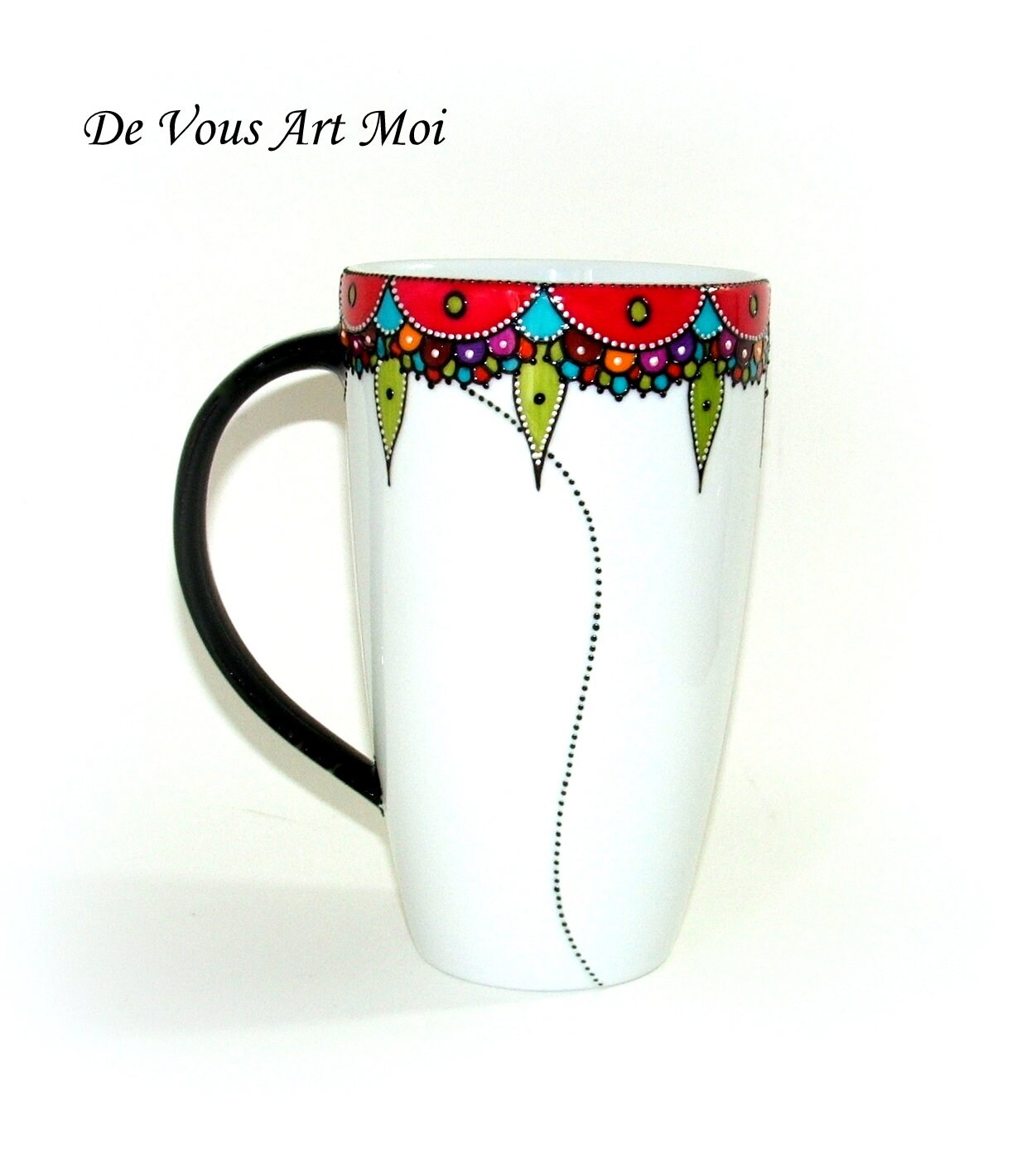 Mug tasse XXL,peint main,grande tasse coeur,mug 60cl jumbo,mug