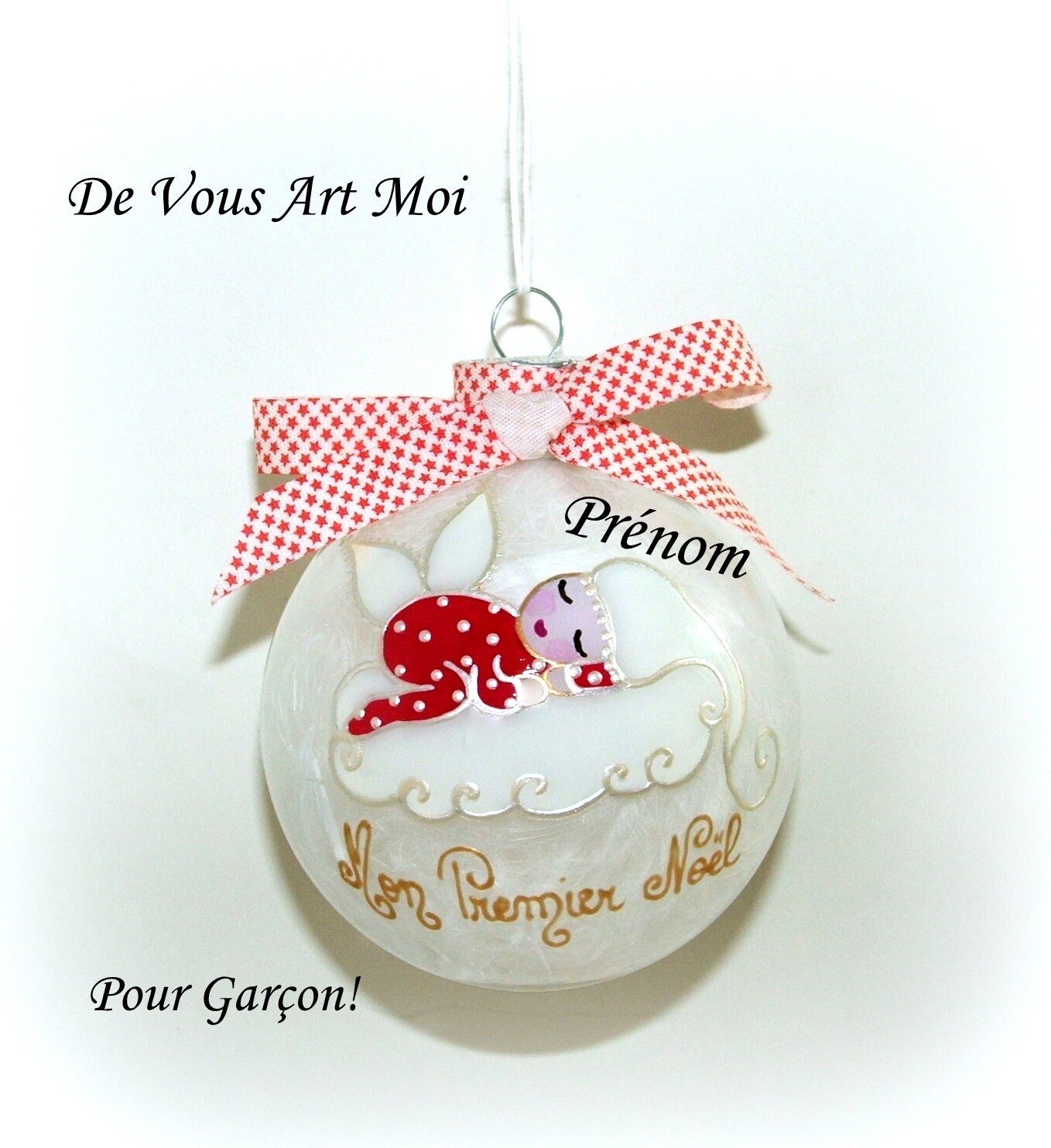 Boule Premier Noël Bébéboule Noël Prénom Personnalisée