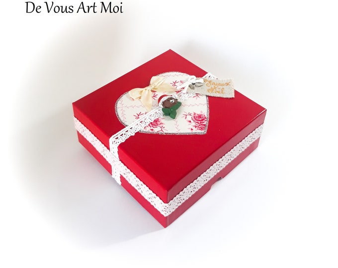 Coffret boite thème Noël boite cadeau originale veille de Noël fait main artisanale