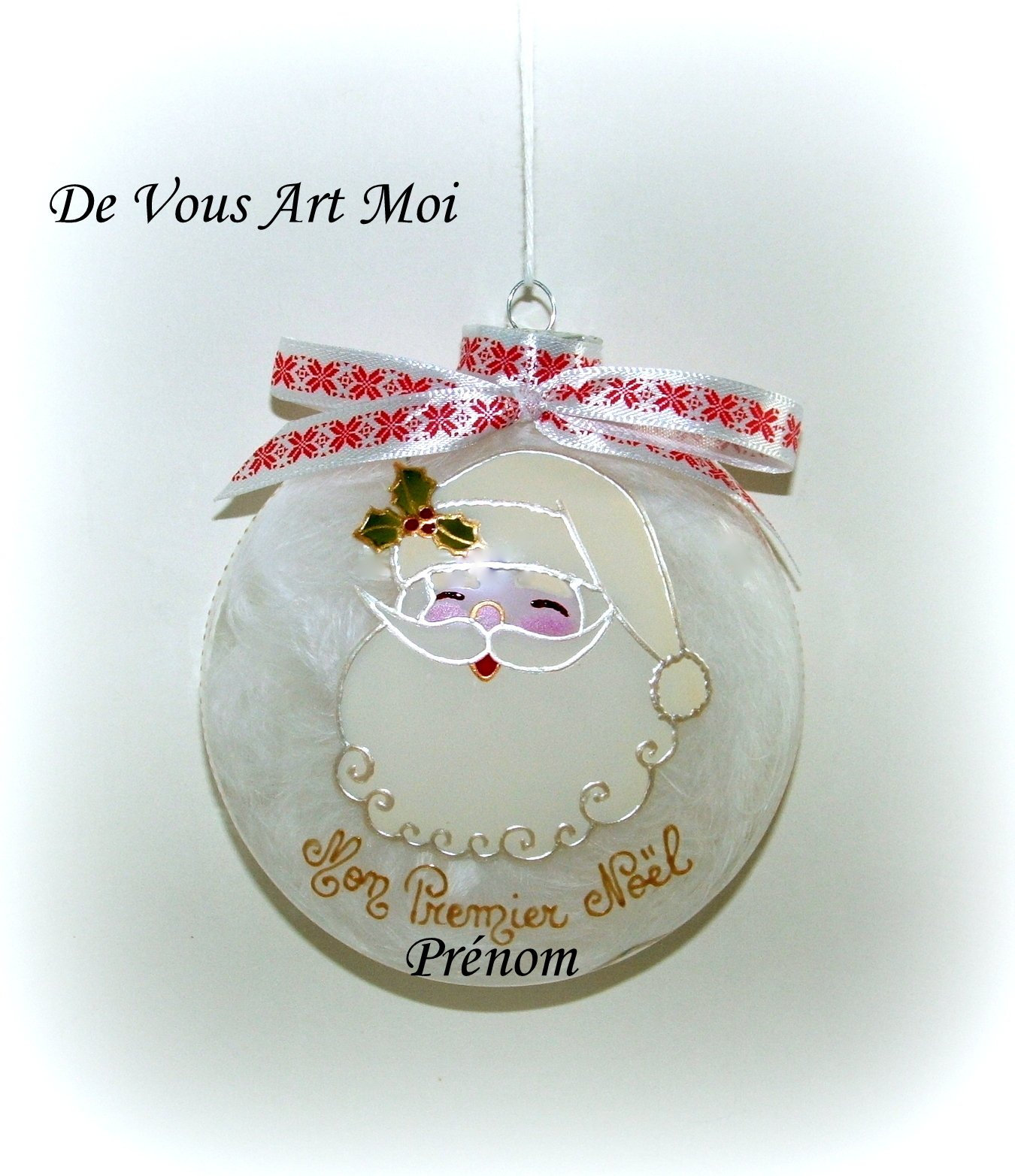 Boule Personnalisée Père Noëlboule Verre Premier Noëlfait