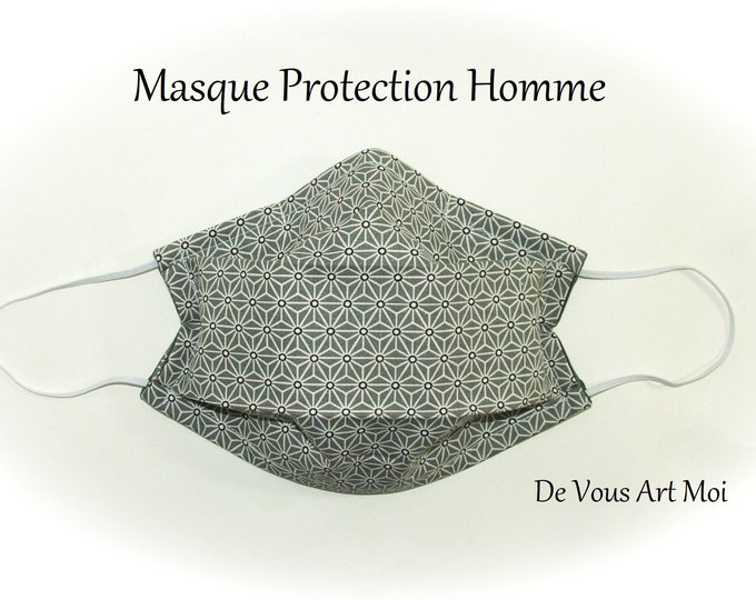 Masque visage Homme tissus,masque facial coton lavable,fait main artisanal