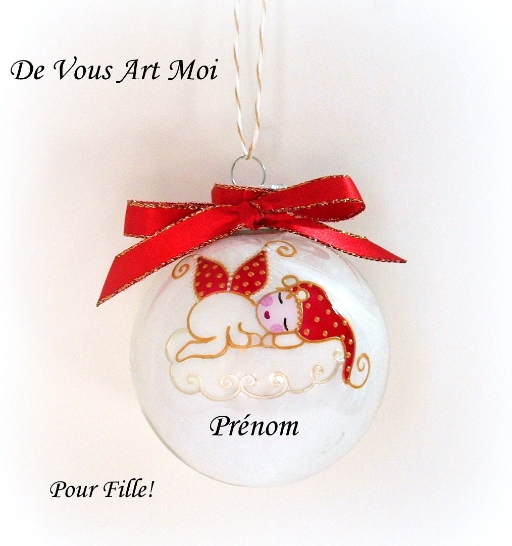 Boule Prénom Personnalisée Bébéboule Noël Fée Ange Lutin