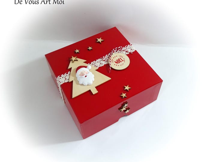 Coffret boite Noël emballage cadeau coffret veille de Noël fait main artisanale