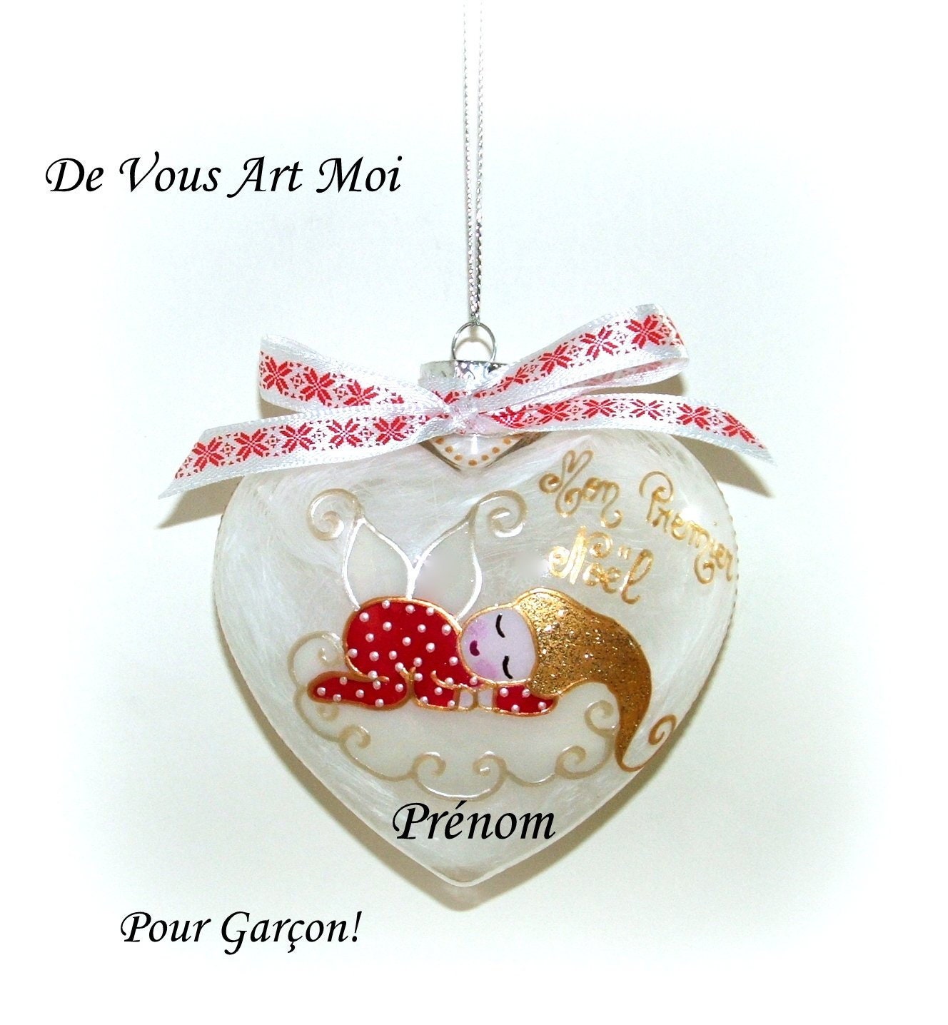 Boule Premier Noël Personnaliséeboule Noël Bébé Lutinange