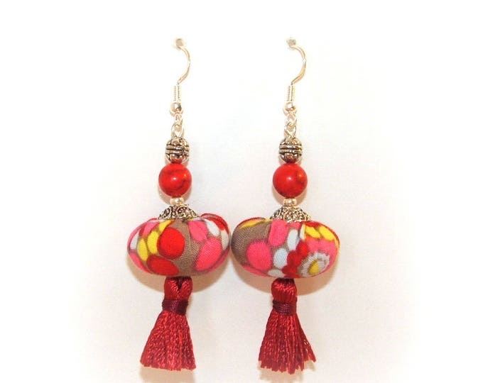 Boucles D'oreille bohème pompons,boucle d'oreille originale colorées,fait main artisanale