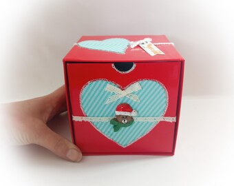 Coffret boite thème Noël boite cadeau originale veille de Noël fait main artisanale