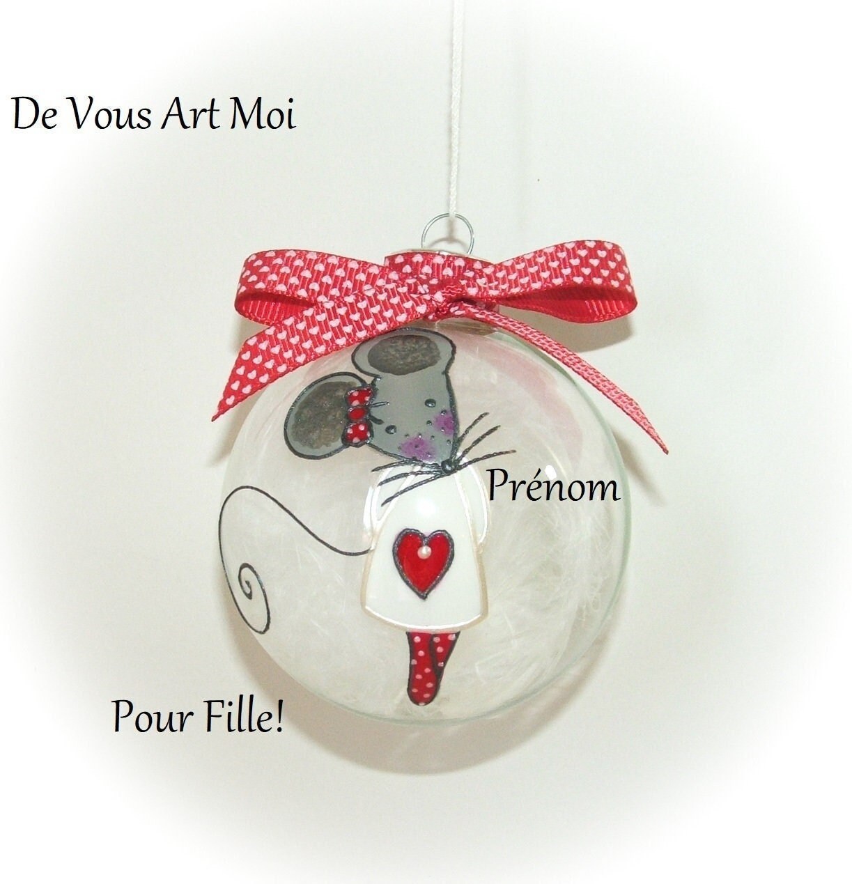 Boule Noël Personnalisée Prénom, Boule Verre Fille, Cadeau Noël Personnalisable Enfant