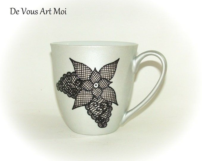 Mug tasse porcelaine peinte,mug grande contenance,fait main artisanale