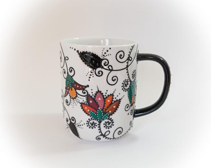Mug céramique porcelaine cadeau duo tasses thème oiseaux peint main artisanal