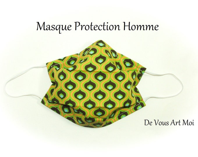 Masque tissus Homme visage,masque facial coton lavable,fait main artisanal