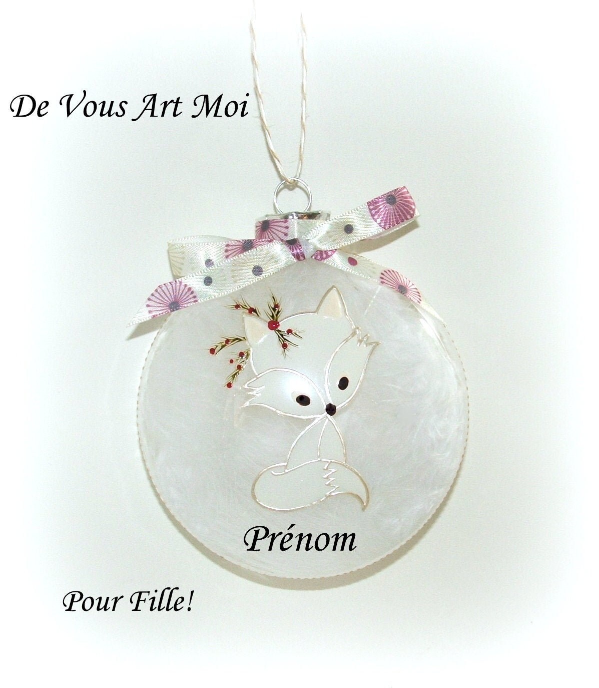 Boule De Noël Personnaliséeboule Renard De Noëlfait Main