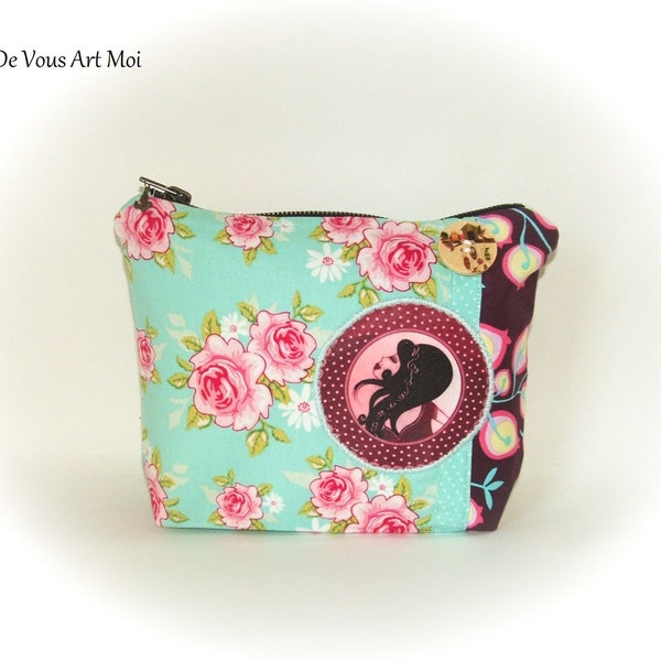 Trousse pochette tissus coloré originale fait main artisanal