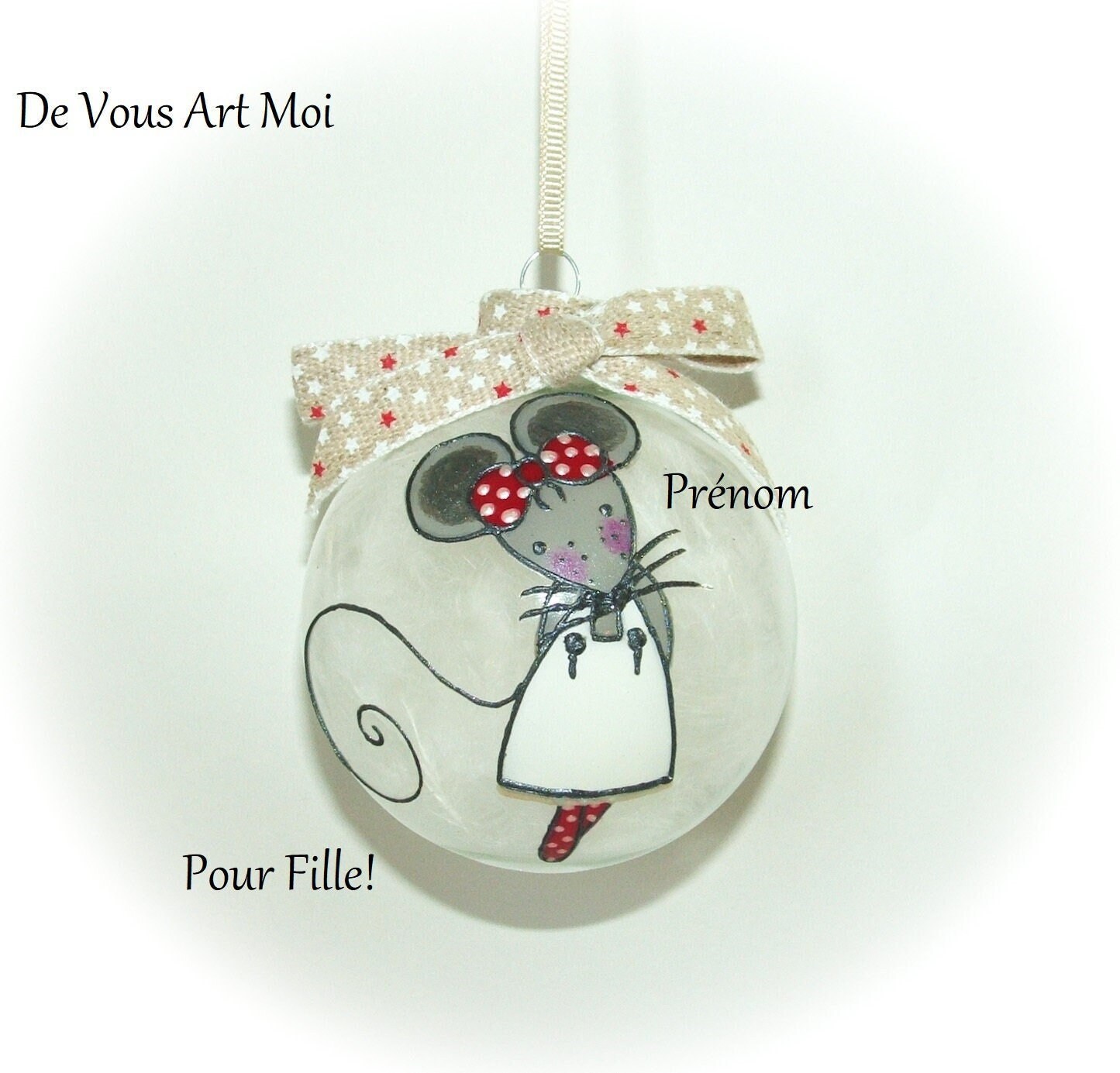 Boule Noël Personnalisée Prénom, Boule Verre Fille, Cadeau Noël Personnalisable Enfant