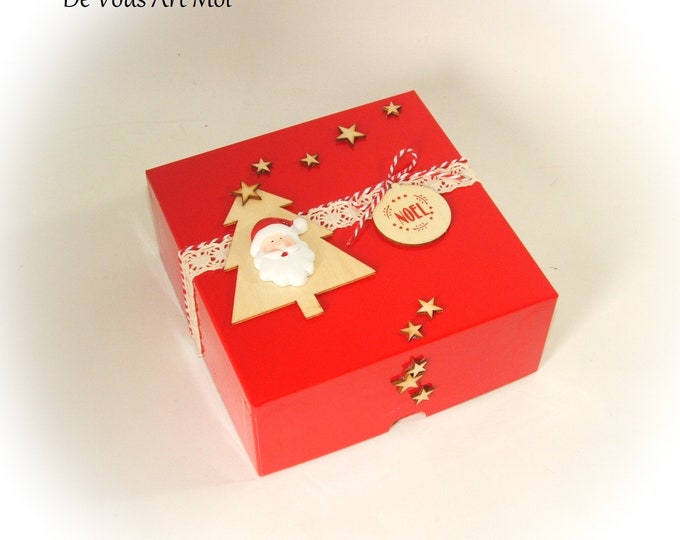 Coffret boite Noël emballage cadeau coffret veille de Noël fait main artisanale