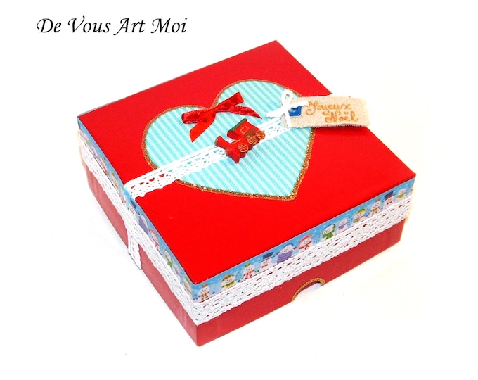 Coffret boite Noël emballage cadeau coffret veille de Noël fait main artisanale