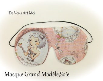 Masque yeux soie tissus original sommeil nuit femme artisanal