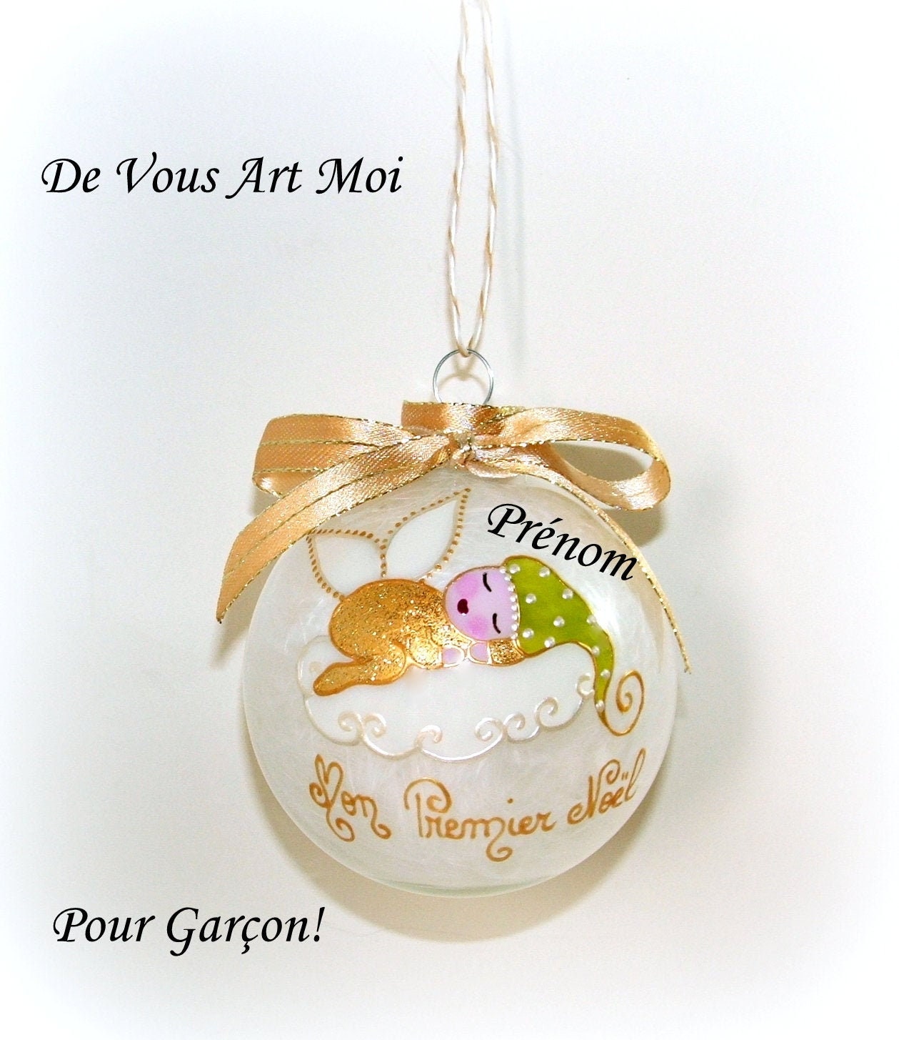 Boule Premier Noël Bébéboule Noël Prénom Personnalisée