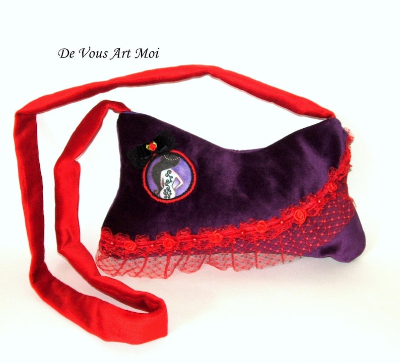 small strap cloth bag Besace velvet woman bag handmade handmade