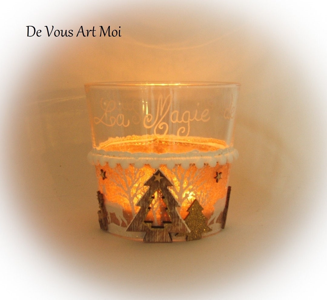 Christmas Candle Holder Engraved Glass Candle Holder Christmas Etsy UK