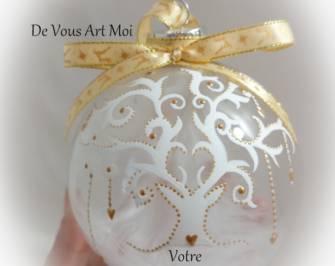Boule de noël personnalisée fait main en verre peint main artisanale