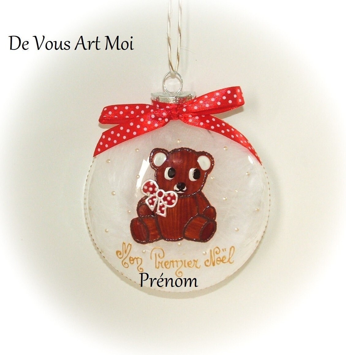 Boule Premier Noël Personnalisable, Boule Prénom Personnalisée, Fait Main Artisanale