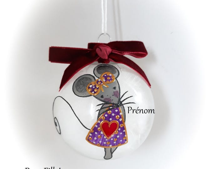 Boule noël personnalisée verre artisanal peinte main cadeau premier noël