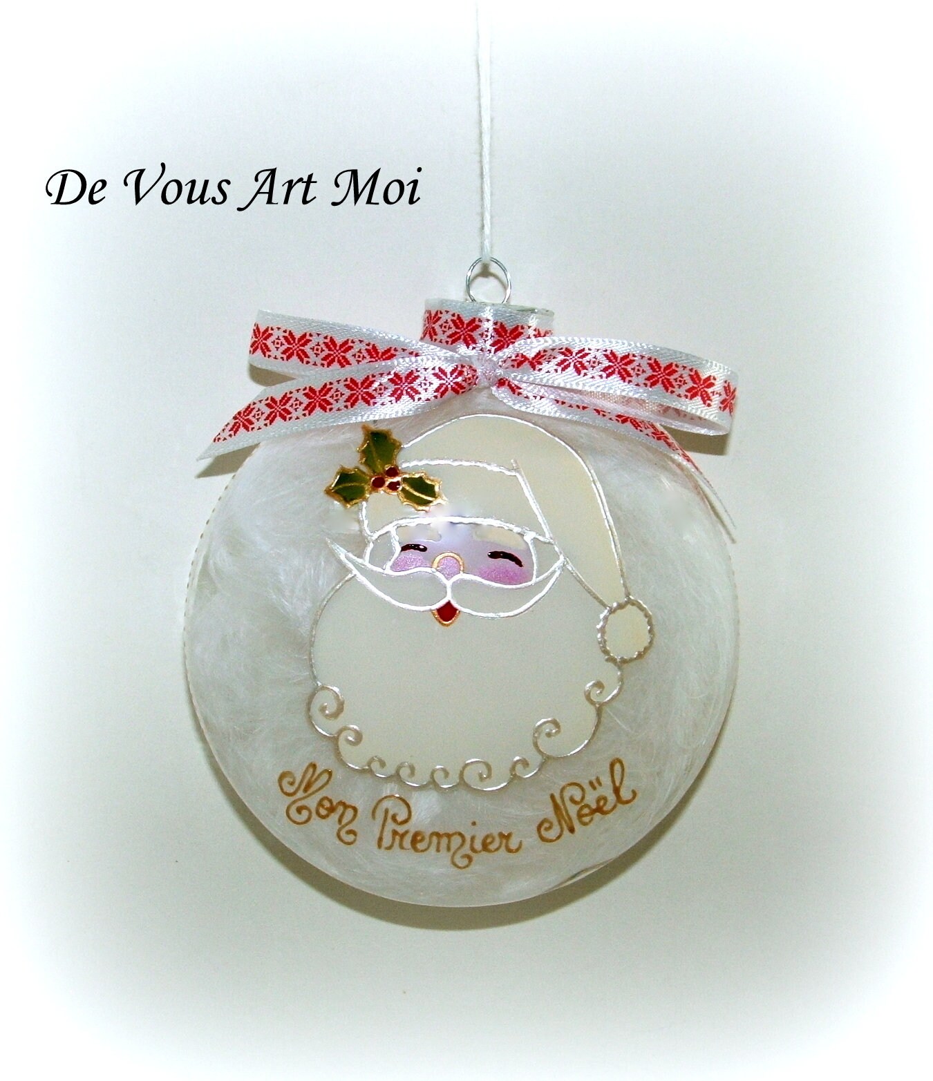 Boule Personnalisée Père Noëlboule Verre Premier Noëlfait