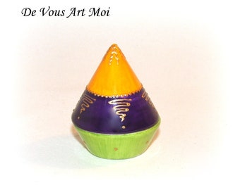 Porte encens coloré,support encens cône,porte encens artisanal,fait main,en porcelaine,peint à la main,collection bohème