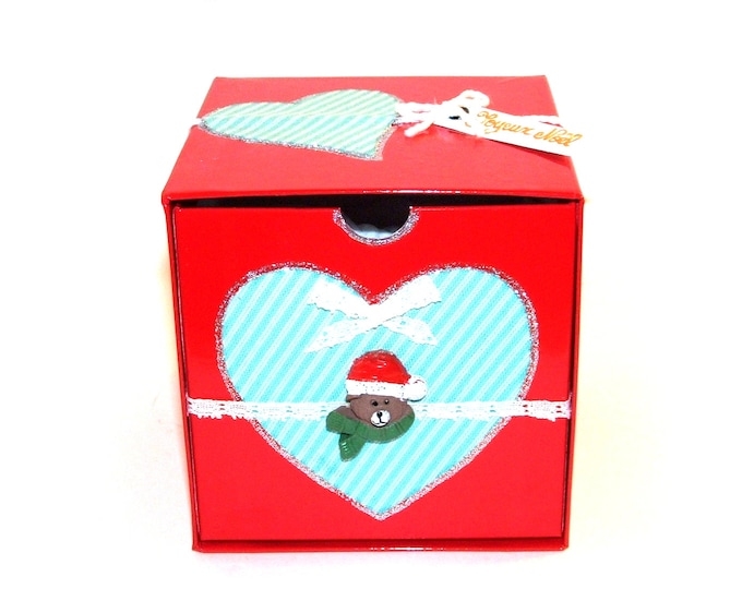 Coffret boite thème noël,fait main,coffret veille de Noël,artisanale