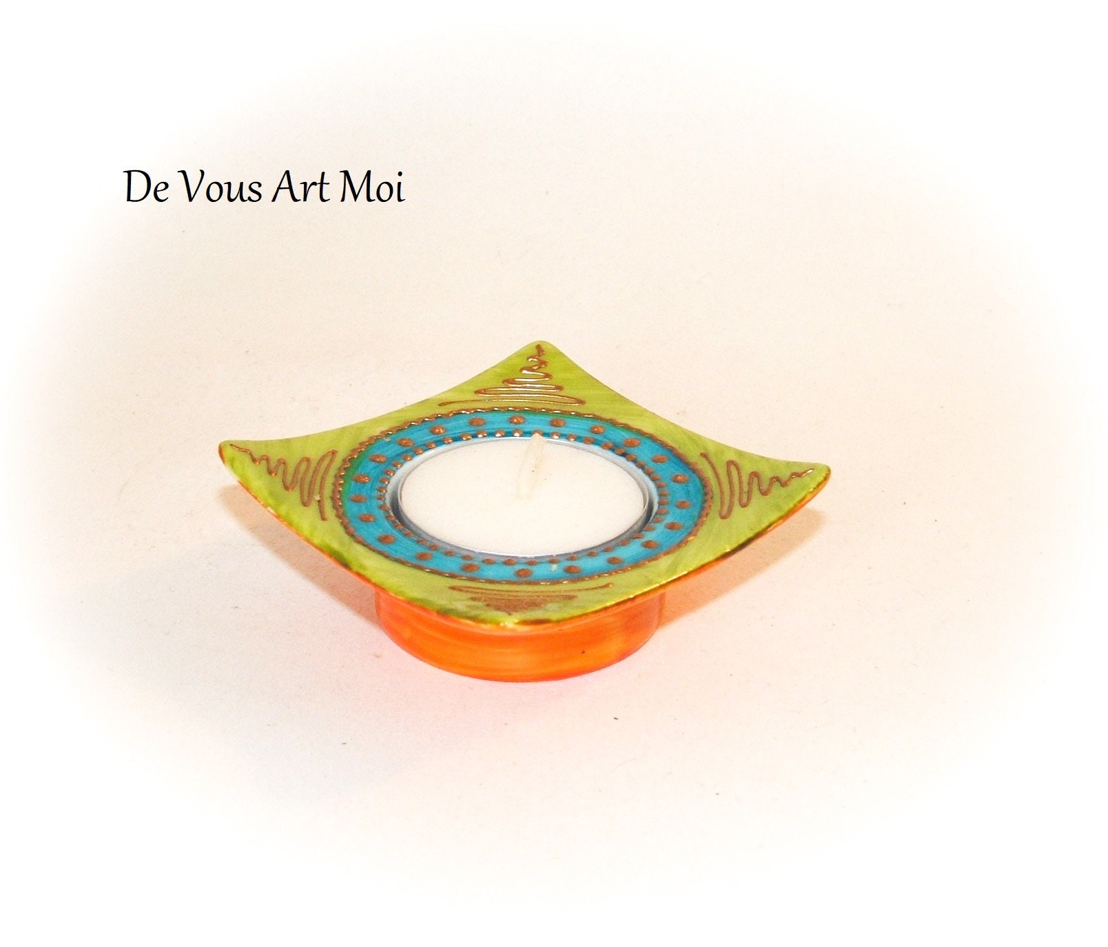 Bougeoir Porte Bougie Céramique, Bougeoir Coloré Bohème Original, Fait Main Artisanal