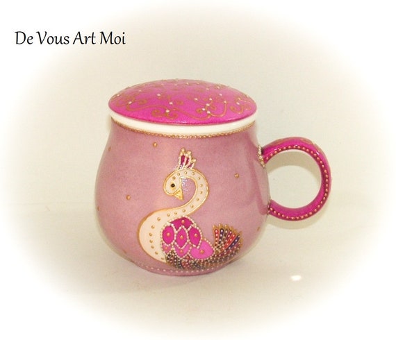 Théière tisanière filtre céramique mug tasse porcelaine couvercle