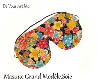 Silk sleep eye mask, handmade Japanese fabric night mask
